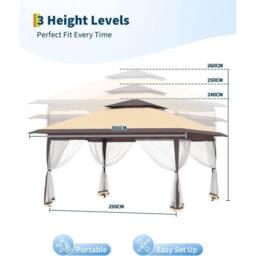 Kelvenix 3x3m Garden Folding Tent in Beige - Size: 0.6m2 - thumbnail 2