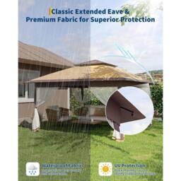 Kelvenix 3x3m Garden Folding Tent in Beige - Size: 0.6m2 - thumbnail 4