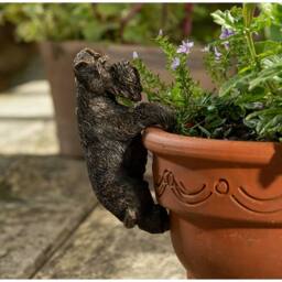 Jardinopia Antique Bronze Coloured Schnauzer Pot Buddy Plant Pot Hanger - thumbnail 3