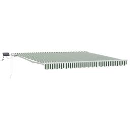 Berkfield Home Manual Retractable Awning with LED Green & White 400x300 cm - thumbnail 2