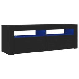Berkfield Home TV Cabinet with LED Lights Black 120x35x40 cm - Size: 120 x 35 x 40 cm - thumbnail 3
