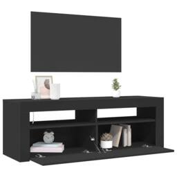 Berkfield Home TV Cabinet with LED Lights Black 120x35x40 cm - Size: 120 x 35 x 40 cm - thumbnail 7