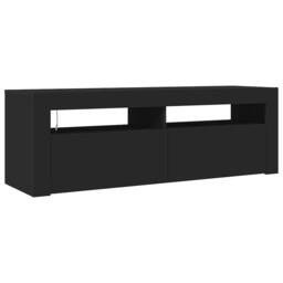 Berkfield Home TV Cabinet with LED Lights Black 120x35x40 cm - Size: 120 x 35 x 40 cm - thumbnail 1