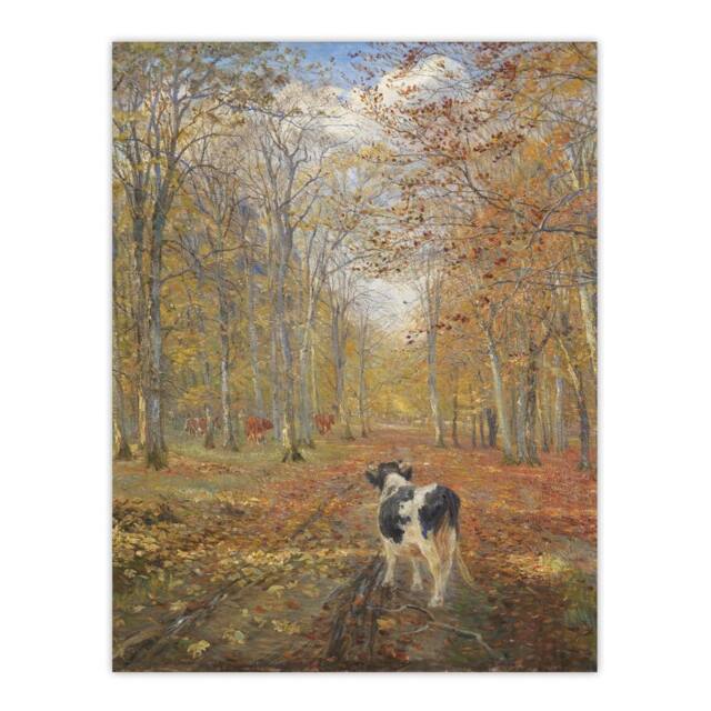 "Artery8 Theodor Philipsen Calf on A Road in Dyrehaven Wall Art Print - Size: W12"" x H16""" - image 1