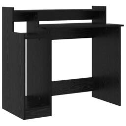 Berkfield Home Modern Desk with Desk Lamps with Shelf with Storage Black oak Eng - thumbnail 7