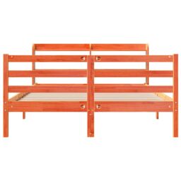 Berkfield Home Bed Frame without Mattress Wax Brown 135x190 cm Double Solid Wood Pine - thumbnail 4
