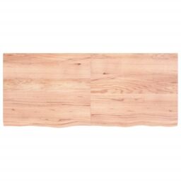 Berkfield Home Wall Shelf Light Brown 140x60x(2-4) cm Treated Solid Wood Oak - thumbnail 2