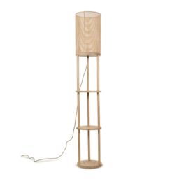 ValueLights Elsa Natural Wooden 3 Tier Floor Lamp With Bamboo Shade - thumbnail 2