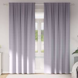 Berkfield Home Modern Curtains with Curtains 2 pcs Metal grey 225 x 140 cm Polyester in Light Grey - thumbnail 2