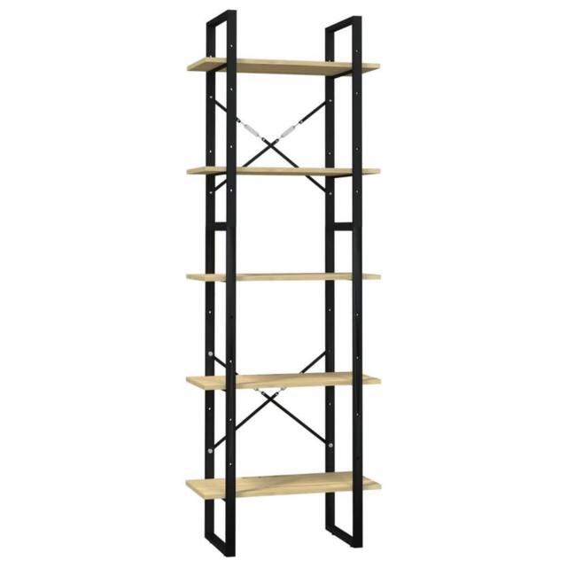 Berkfield Home 5-Tier Book Cabinet 60x30x175 cm Pinewood in Brown - Size: 60 x 30 x 175 cm - image 1