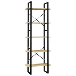 Berkfield Home 5-Tier Book Cabinet 60x30x175 cm Pinewood in Brown - Size: 60 x 30 x 175 cm - thumbnail 1