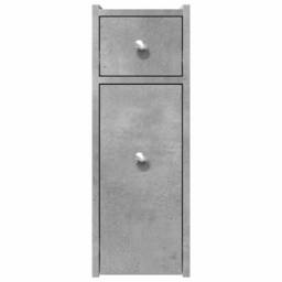 Berkfield Home Narrow Bathroom Cupboard with Wheels Concrete Grey Engineered Wood - thumbnail 4