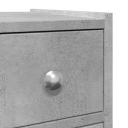 Berkfield Home Narrow Bathroom Cupboard with Wheels Concrete Grey Engineered Wood - thumbnail 9