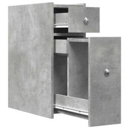 Berkfield Home Narrow Bathroom Cupboard with Wheels Concrete Grey Engineered Wood - thumbnail 7