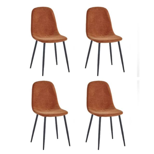 Cheshire Alverton Premium Orange Chenille Upholstered Dining Chairs - Set of 4 in Terracotta - image 1