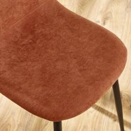 Cheshire Alverton Premium Orange Chenille Upholstered Dining Chairs - Set of 4 in Terracotta - thumbnail 6