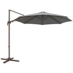 OUTSUNNY 3(m) Cantilever Parasol 360° Rotation Roma Umbrella Hanging Sun Shade in Dark Grey - thumbnail 2