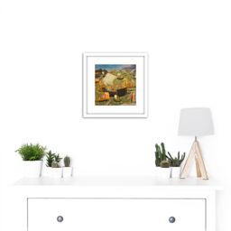 Artery8 Pessilino King Melchior Holy Land Painting 8X8 Inch Square Wooden Framed Wall Art Print Picture with Mount in White - thumbnail 2