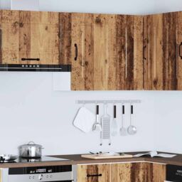 Berkfield Home Kitchen Wall Cabinet Kalmar Old Wood Engineered Wood in Brown - thumbnail 4