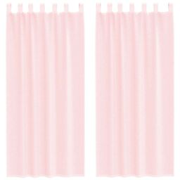 Berkfield Home Voile Curtains with Loops 2 pcs Light Pink 140x225 cm - thumbnail 2