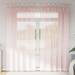 Berkfield Home Voile Curtains with Loops 2 pcs Light Pink 140x225 cm - thumbnail 1