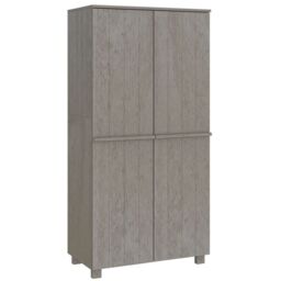 Berkfield Home Wardrobe HAMAR Light Grey 89x50x180 cm Solid Wood Pine - Size: 89 x 50 x 180 cm - thumbnail 2