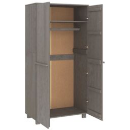 Berkfield Home Wardrobe HAMAR Light Grey 89x50x180 cm Solid Wood Pine - Size: 89 x 50 x 180 cm - thumbnail 5