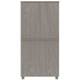 Berkfield Home Wardrobe HAMAR Light Grey 89x50x180 cm Solid Wood Pine - Size: 89 x 50 x 180 cm - thumbnail 3