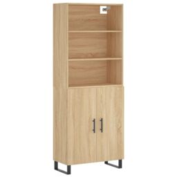 Berkfield Home Highboard Sonoma Oak 69.5x34x180 cm Engineered Wood in Brown - thumbnail 2