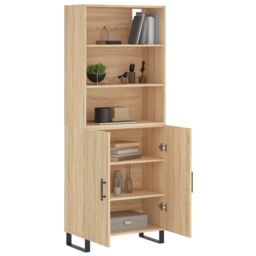 Berkfield Home Highboard Sonoma Oak 69.5x34x180 cm Engineered Wood in Brown - thumbnail 3