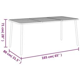 Berkfield Home Garden Table Anthracite 165x80x71 cm Steel in Black - Size: 165 x 80 x 71 cm - thumbnail 6
