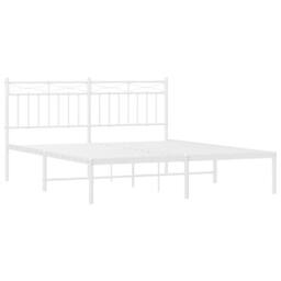 Berkfield Home Metal Bed Frame with Headboard White 150x200 cm King Size - thumbnail 5