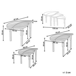 Wyld and Coco Natural Rattan Nest of 3 Coffee Tables - Leaf Design Indoor-Outdoor - thumbnail 3