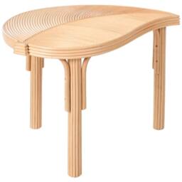 Wyld and Coco Natural Rattan Nest of 3 Coffee Tables - Leaf Design Indoor-Outdoor - thumbnail 5