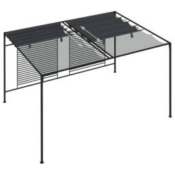 Berkfield Home Gazebo with Retractable Roof 4x3x2.3 m Anthracite 180 g/m ² in Black - thumbnail 6