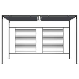 Berkfield Home Gazebo with Retractable Roof 4x3x2.3 m Anthracite 180 g/m ² in Black - thumbnail 3
