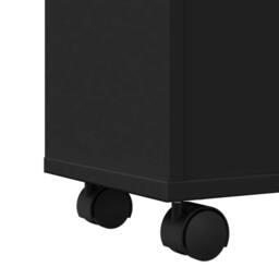 Berkfield Home Narrow Bathroom Cabinet with Wheels Black Engineered Wood - thumbnail 8