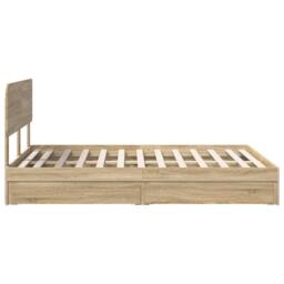 Berkfield Home Storage Bed with Drawer Sonoma Oak 140 x 200 cm Engineered Wood in Brown - thumbnail 9