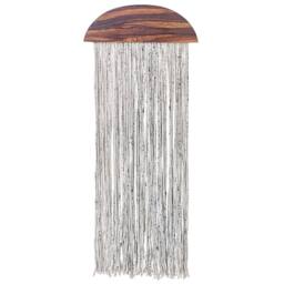 Wyld and Coco Poplar Wood Cotton Tassels Wall Hanging 37 x 4 x 92 cm in Brown - thumbnail 2