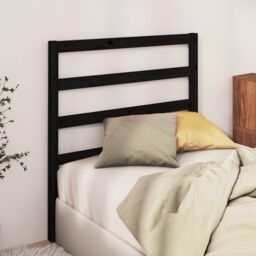 Berkfield Home Bed Headboard Black 96x4x100 cm Solid Wood Pine - Size: 96 x 4 x 100 cm - thumbnail 3