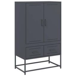 Berkfield Home Highboard Anthracite 68x39x111.5 cm Steel in Charcoal - thumbnail 2