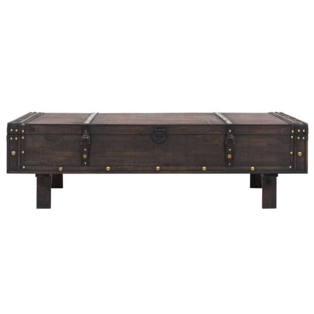 Berkfield Home Coffee Table Solid Wood Vintage Style 120x55x35 cm in Brown - Size: 120 x 55 x 35 cm - image 1