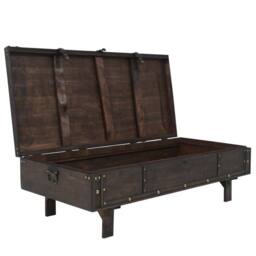 Berkfield Home Coffee Table Solid Wood Vintage Style 120x55x35 cm in Brown - Size: 120 x 55 x 35 cm - thumbnail 3