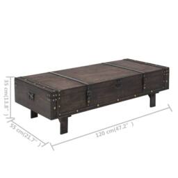 Berkfield Home Coffee Table Solid Wood Vintage Style 120x55x35 cm in Brown - Size: 120 x 55 x 35 cm - thumbnail 8