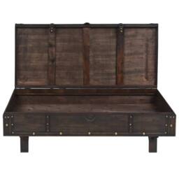 Berkfield Home Coffee Table Solid Wood Vintage Style 120x55x35 cm in Brown - Size: 120 x 55 x 35 cm - thumbnail 4