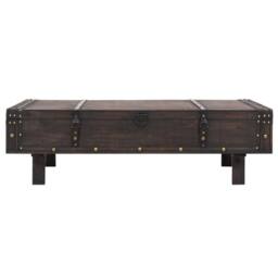 Berkfield Home Coffee Table Solid Wood Vintage Style 120x55x35 cm in Brown - Size: 120 x 55 x 35 cm - thumbnail 1