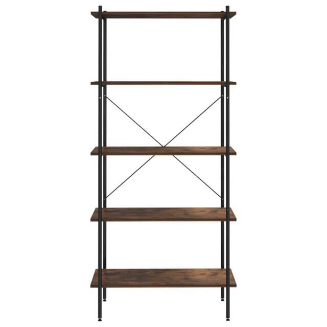 Berkfield Home Sturdy 5-Tier Shelving Unit Black & Dark Wood 80x40x163 cm - Size: 80 x 40 x 163 cm - image 1
