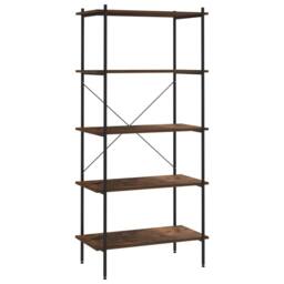 Berkfield Home Sturdy 5-Tier Shelving Unit Black & Dark Wood 80x40x163 cm - Size: 80 x 40 x 163 cm - thumbnail 3