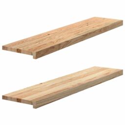 Berkfield Home Window Sills 2 pcs¬†Untreated 110x25x2 cm Solid Wood Oak in Brown - Size: Medium