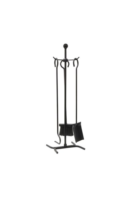 JVL Edale 3 Piece Companion Set + Stand in Black - image 1